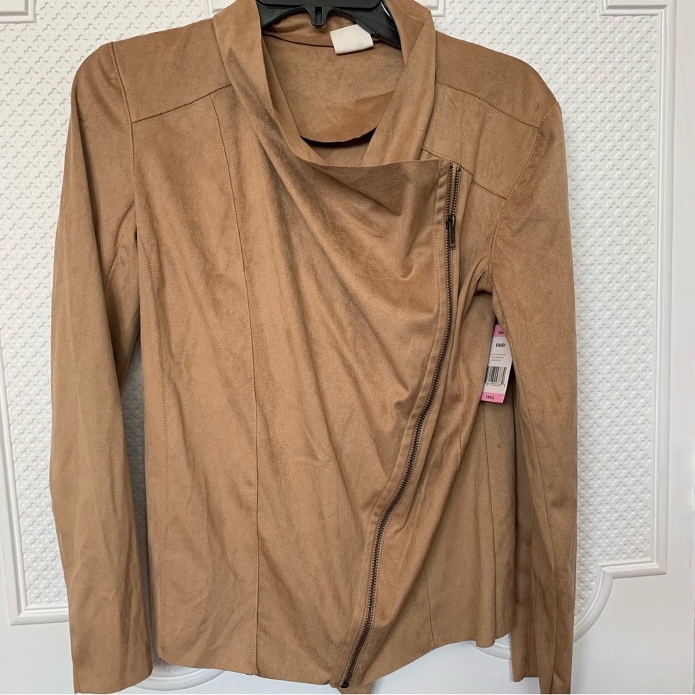 Mote | Camel Tan Faux Suede Moto Jacket NWT